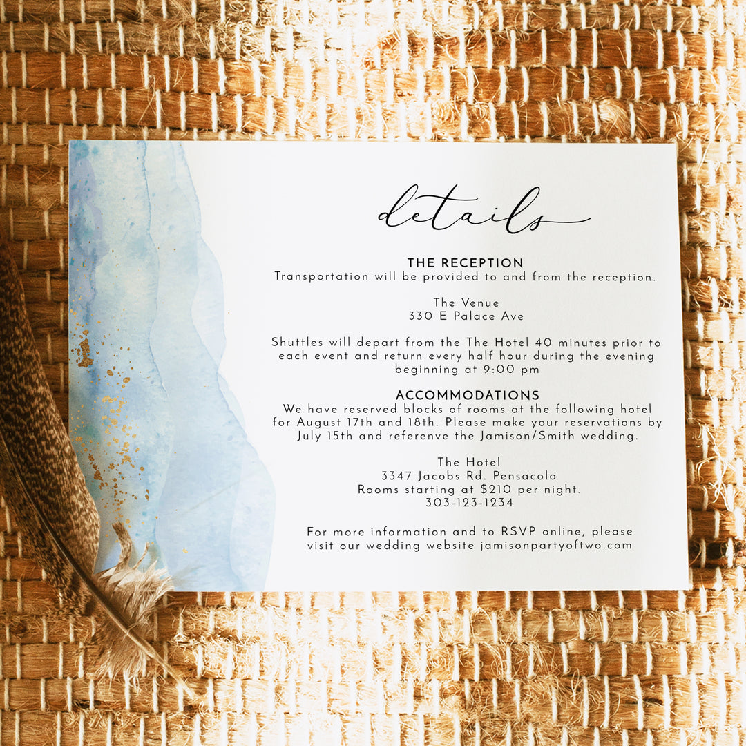BLAKELY Elegant Destination Wedding Details Card