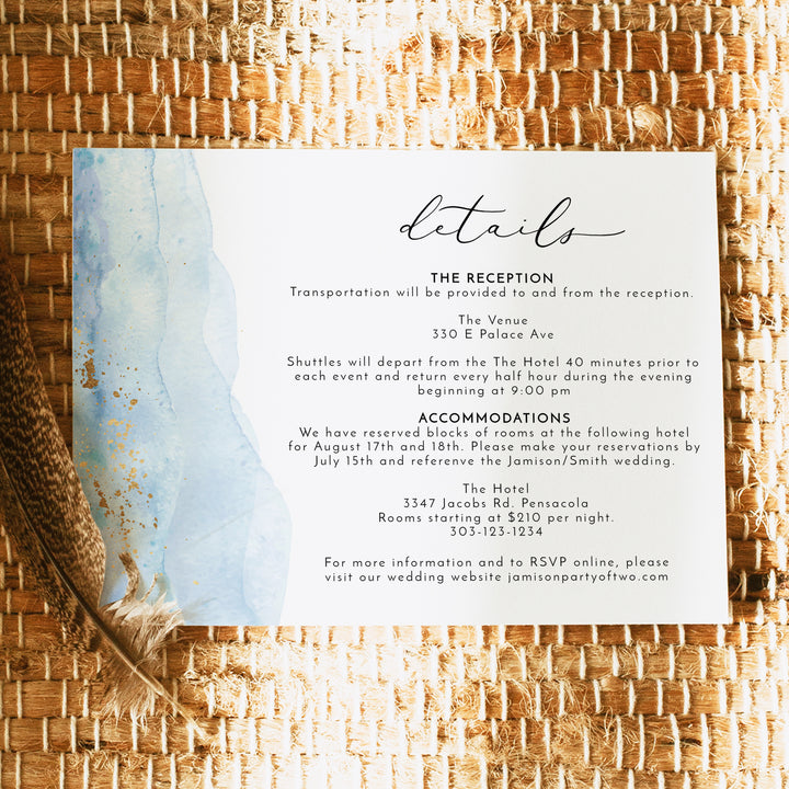 BLAKELY Elegant Destination Wedding Details Card