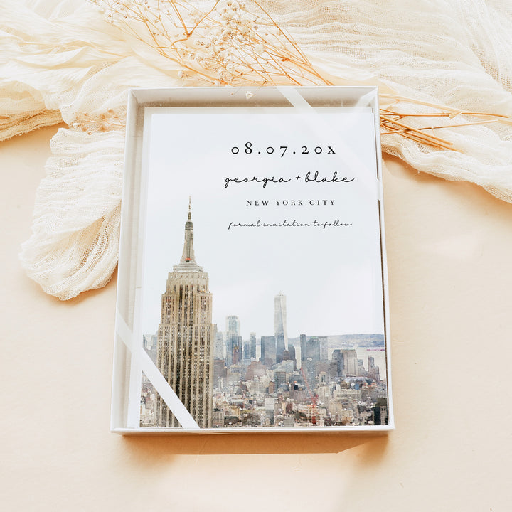 NEW YORK CITY Wedding Save the Date Cards with Photo