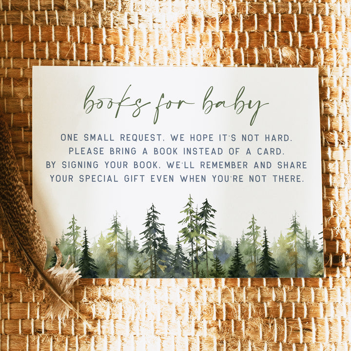 FINN Mountain Adventure Baby Shower Books for Baby Card