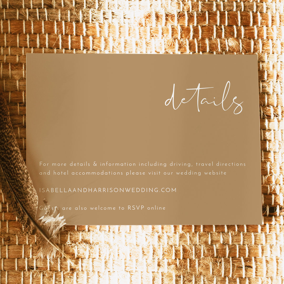 INDIE Rustic Terracotta Boho Wedding Details Card