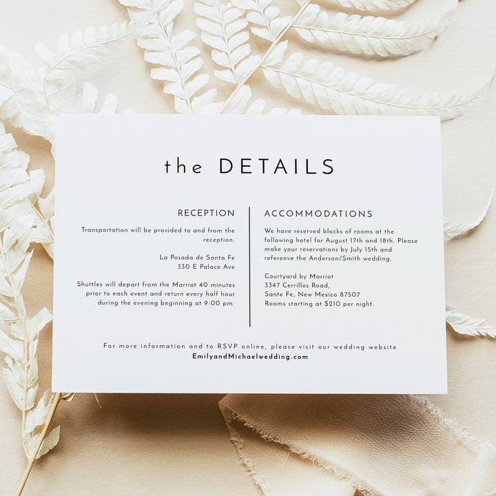 KENNEDY Modern Black and White Wedding Invite Suite with Photo