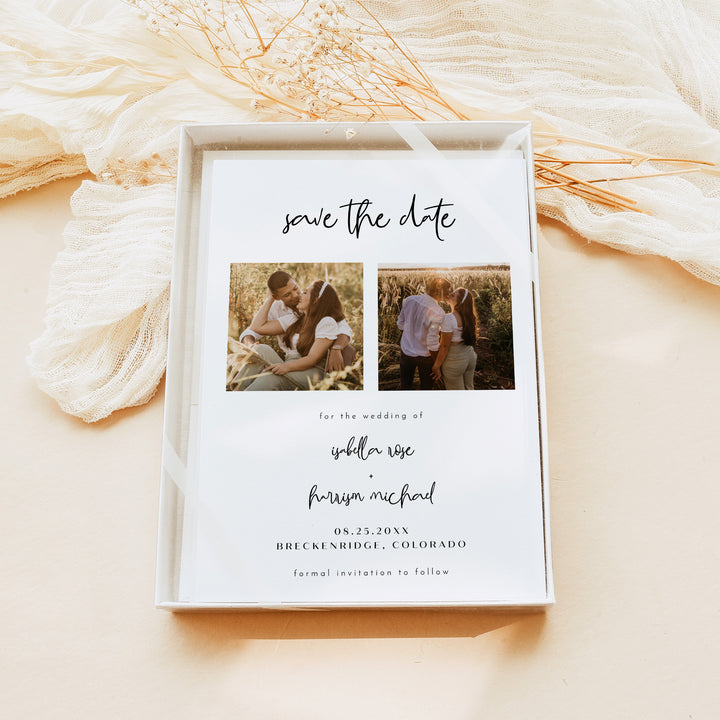 WILLOW Romantic Photo Save the Date Wedding Invitations