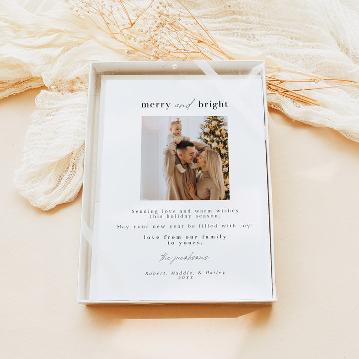 ALINA Merry and Bright Elegant Christmas Photo Cards