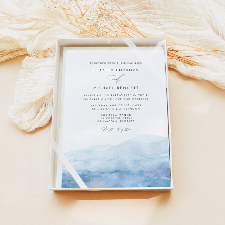 BLAKELY Coastal Destination Wedding Invitations with Photo