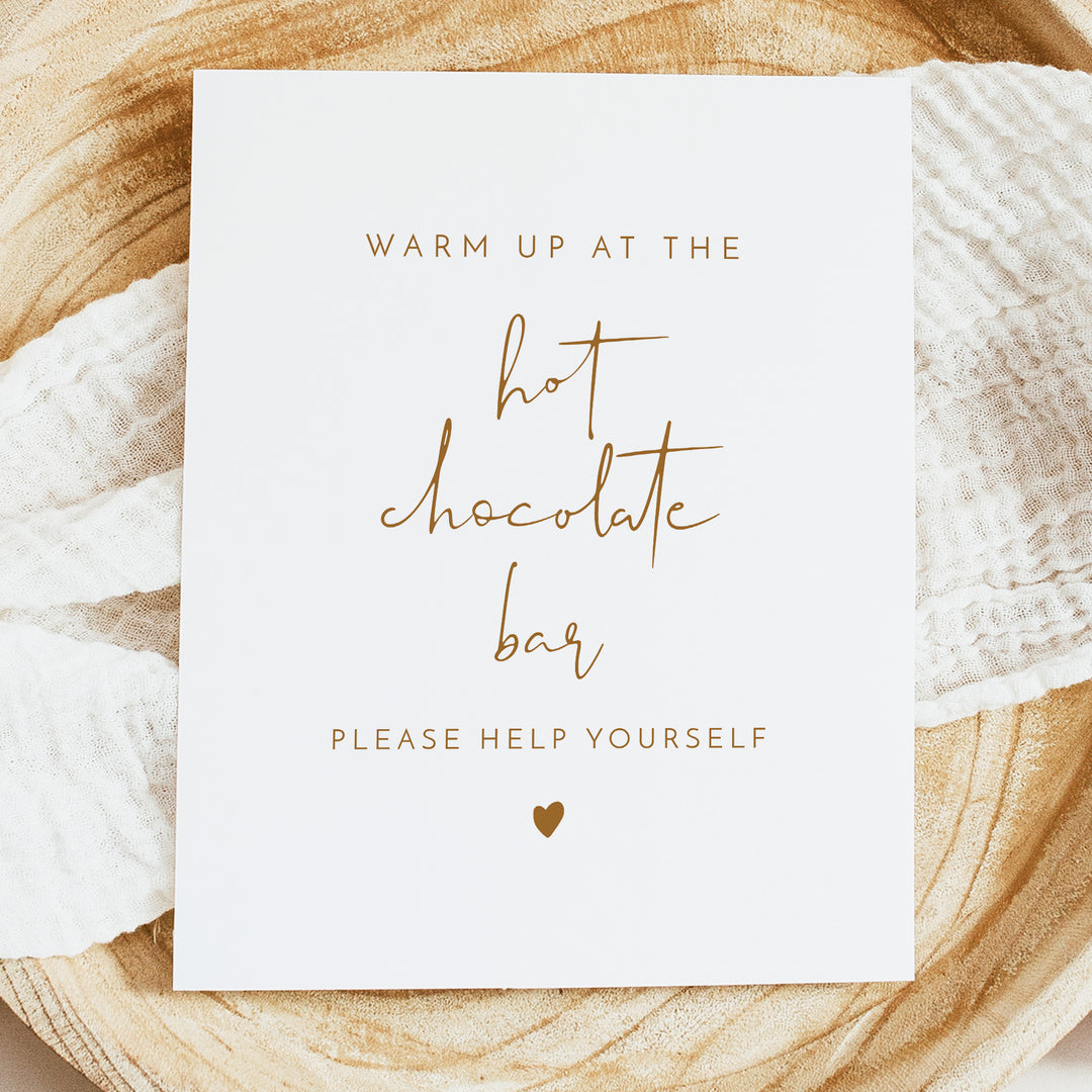 INDIE Hot Chocolate Bar Sign for Winter Wedding or Holiday Party