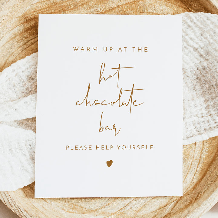 INDIE Hot Chocolate Bar Sign for Winter Wedding or Holiday Party