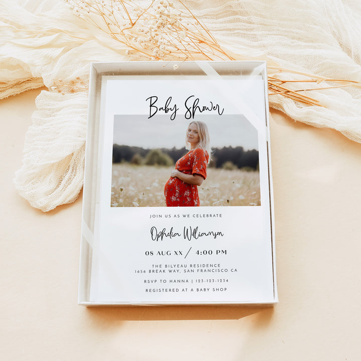 WILLOW Modern Gender Neutral Boho Baby Shower Invitations