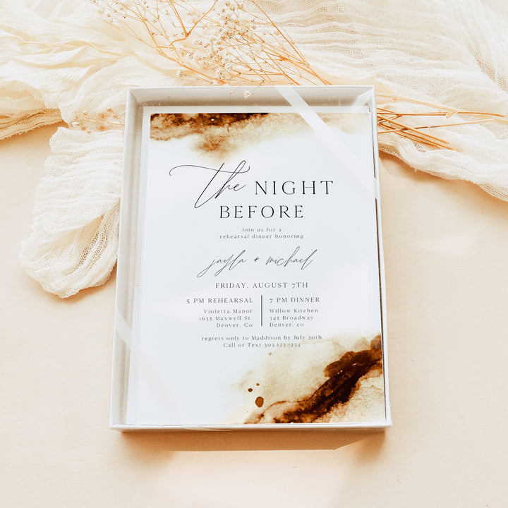 JAYLA Minimalist The Night Before Wedding Rehearsal Dinner Invitation