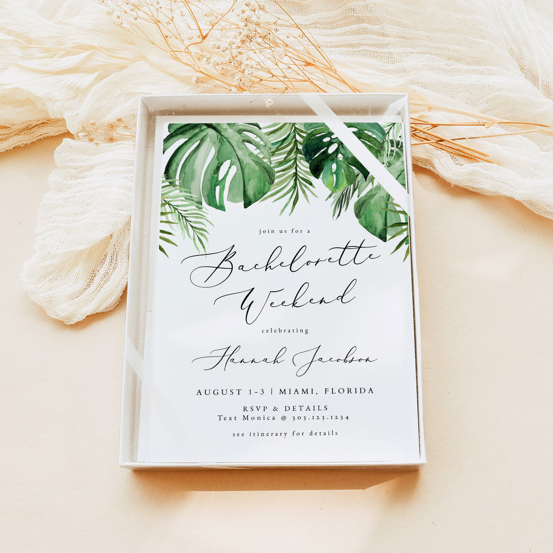 CORA Summer Bachelorette Weekend Invitation & Itinerary