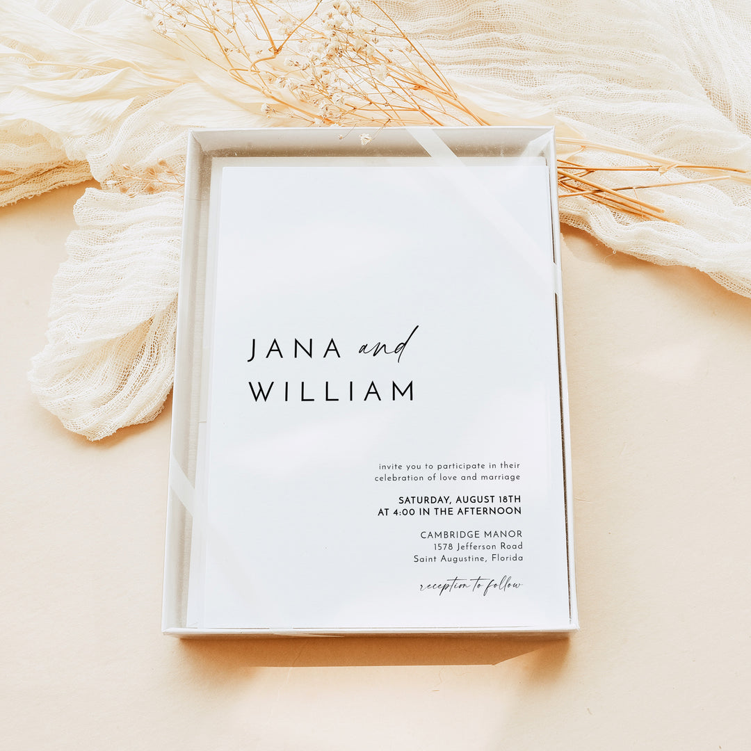 KENNEDY Modern Bohemian Photo Wedding Invitation