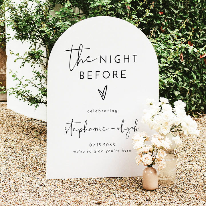 ADELLA The Night Before Boho Wedding Rehearsal Dinner Welcome Sign