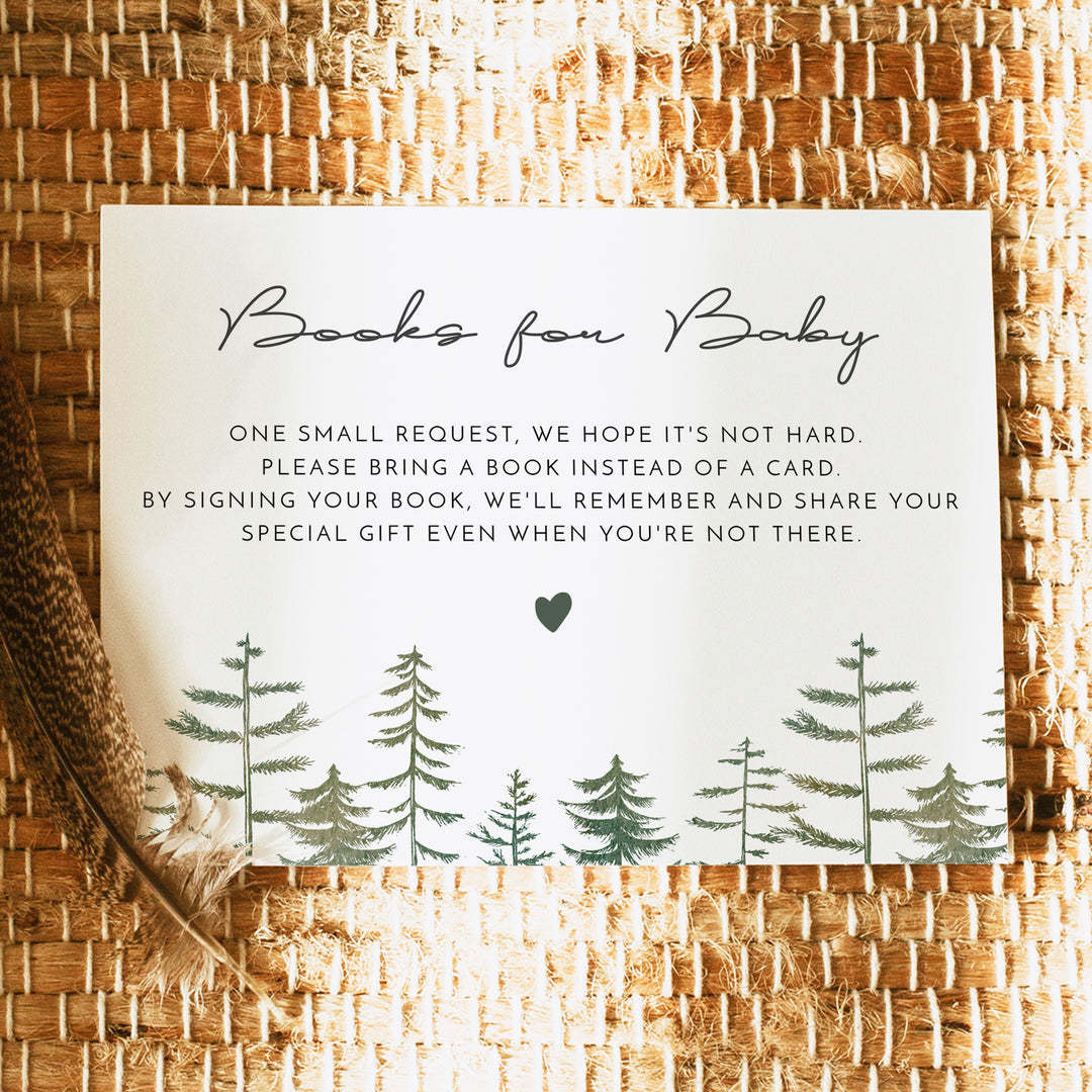 TIMBER Rustic Woodland Baby Shower Books for Baby Card