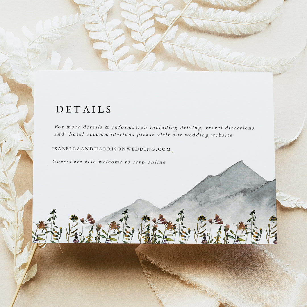 HEIDI Rustic Outdoor Wedding Invitation 3 Piece Suite