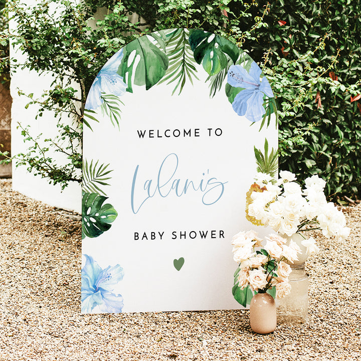 LALANI Hawaiian Luau Baby Shower Welcome Sign