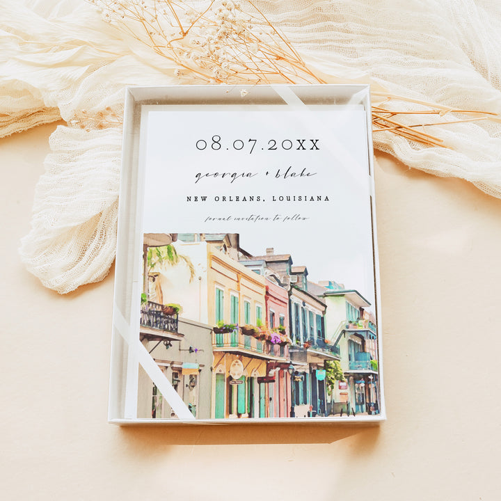 NOLA New Orleans Louisiana Photo Save the Date Invitations