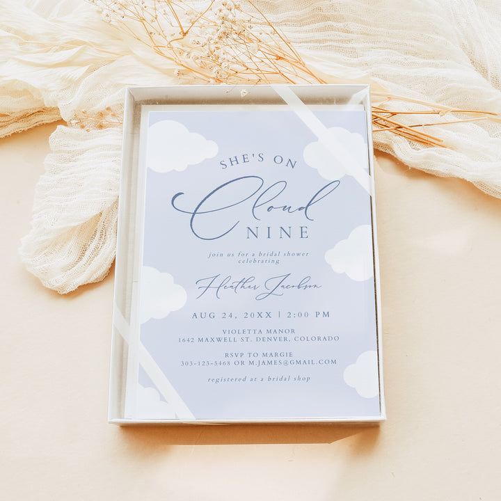 CAPRICE She's On Cloud Nine Blue Bridal Shower Invitation