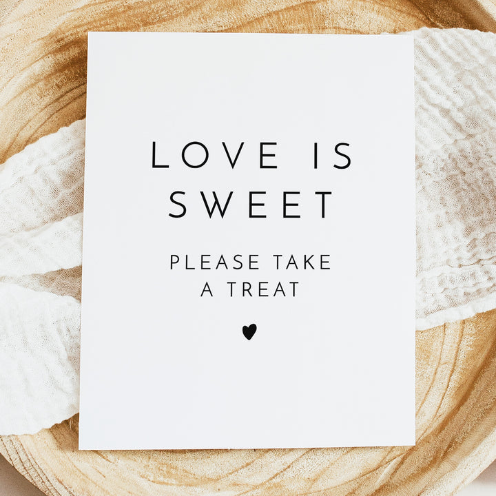 KENNEDY Love is Sweet Take a Treat Modern Wedding Table Sign Unframed