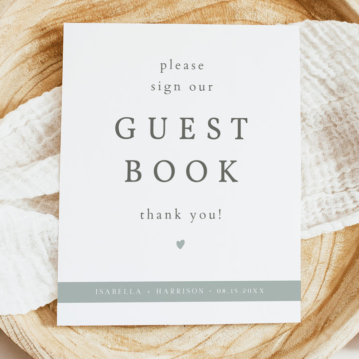 NINA Simple Elegant Wedding Guest Book Sign