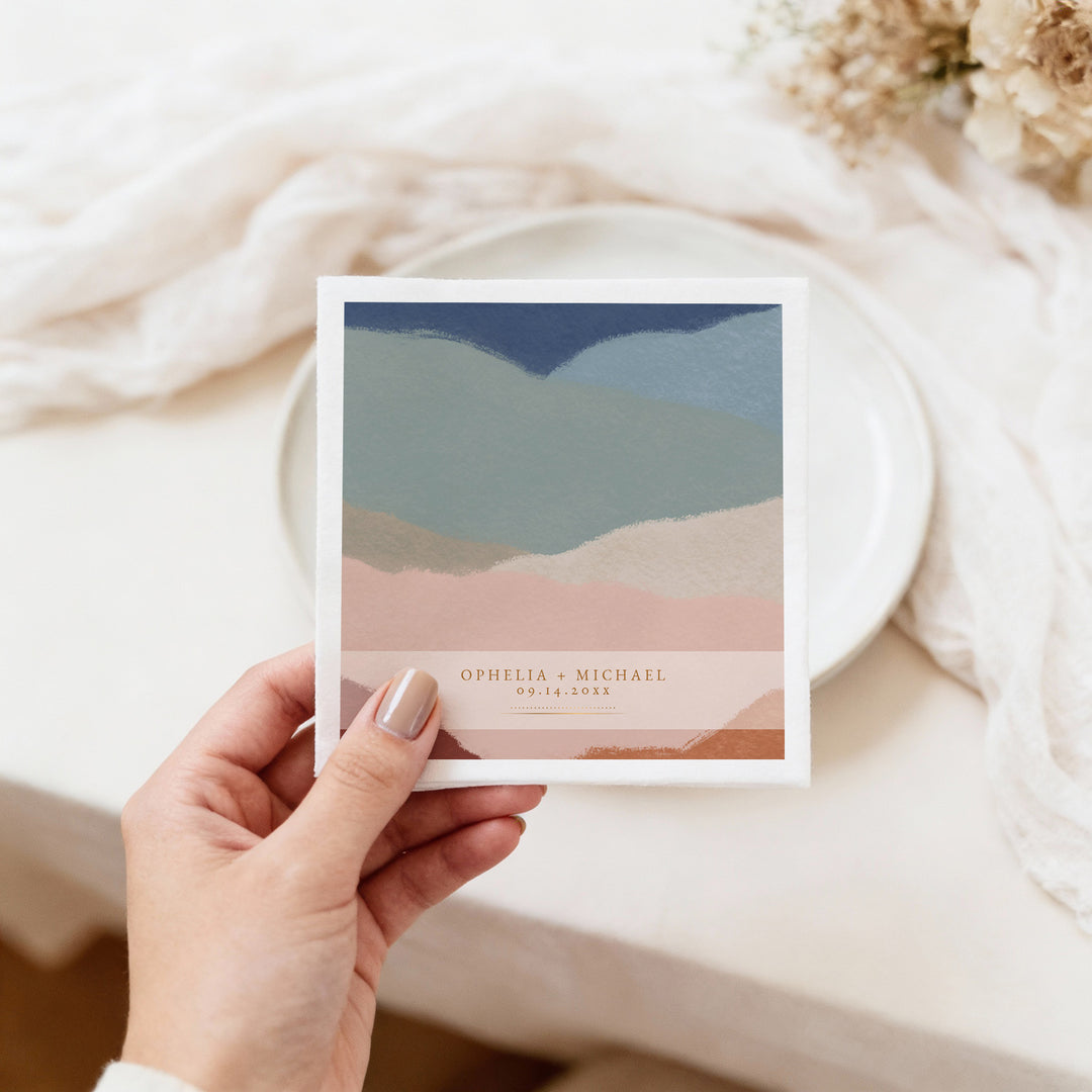 OPHELIA Modern Autumn Desert Wedding Napkins