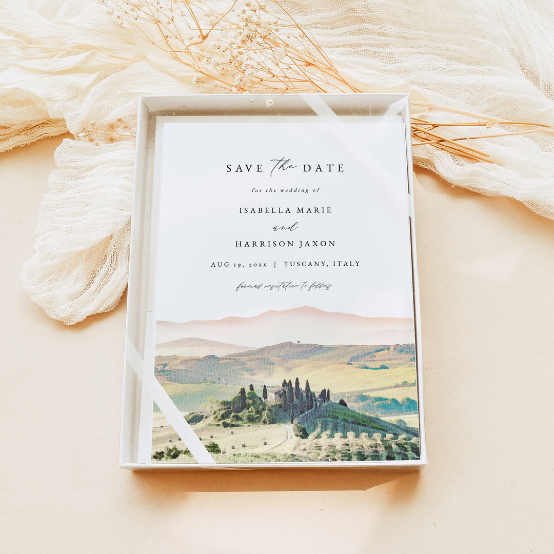 TUSCANY Italy Romantic Destination Wedding Save the Date Invitations