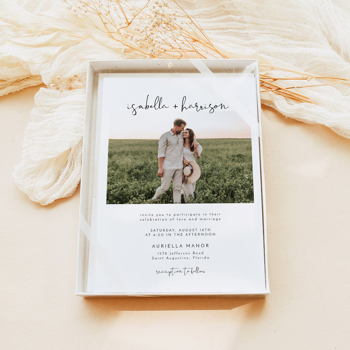 ADELLA Modern Wedding Invitation Cards with Photo
