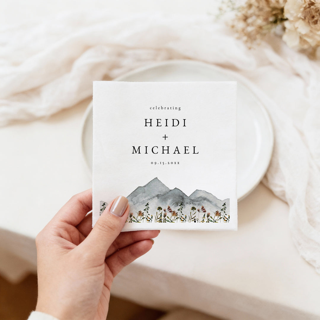 HEIDI Rustic Outdoor Rehearsal Dinner or Wedding Napkins