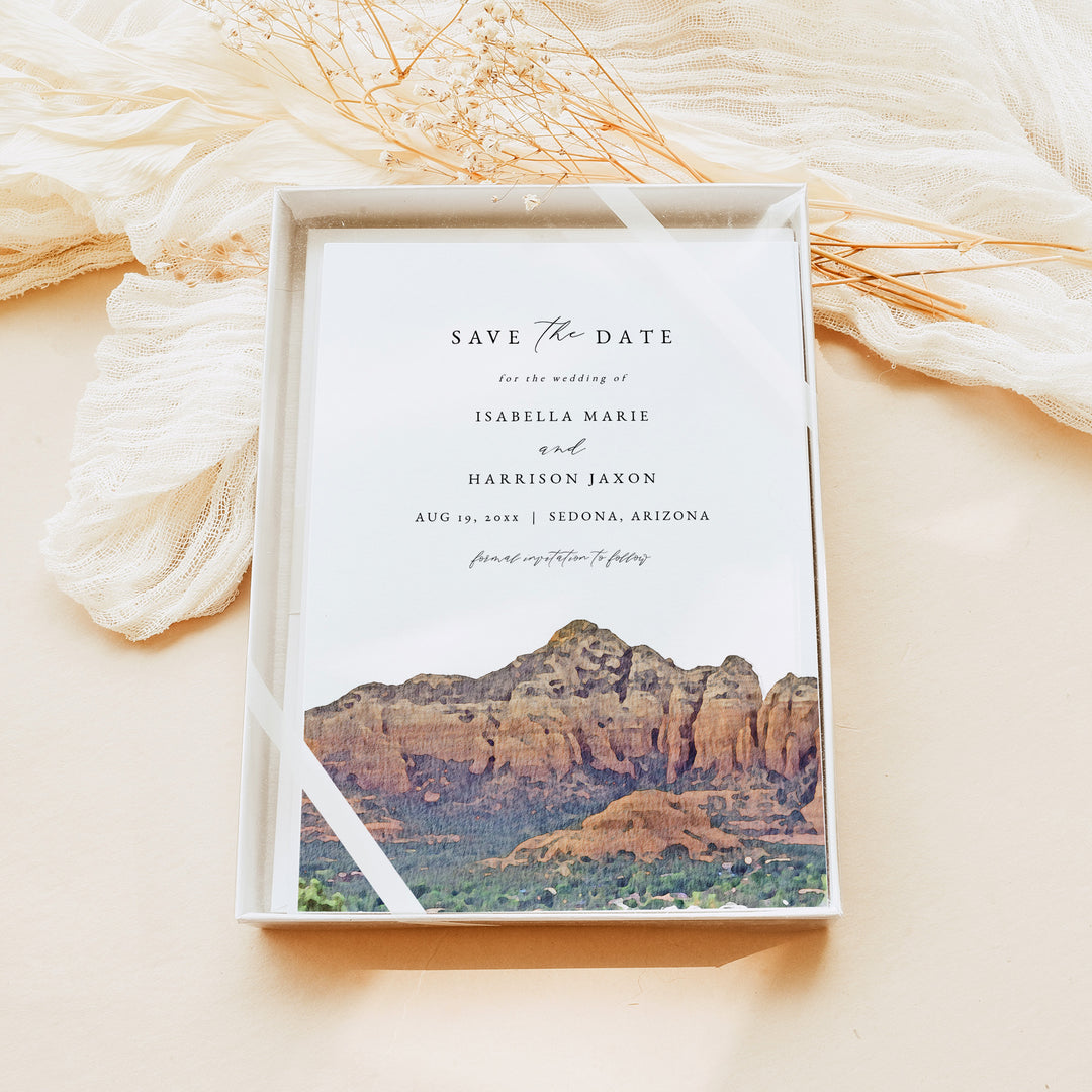 SEDONA Arizona Desert Wedding Save the Date Cards with Photo