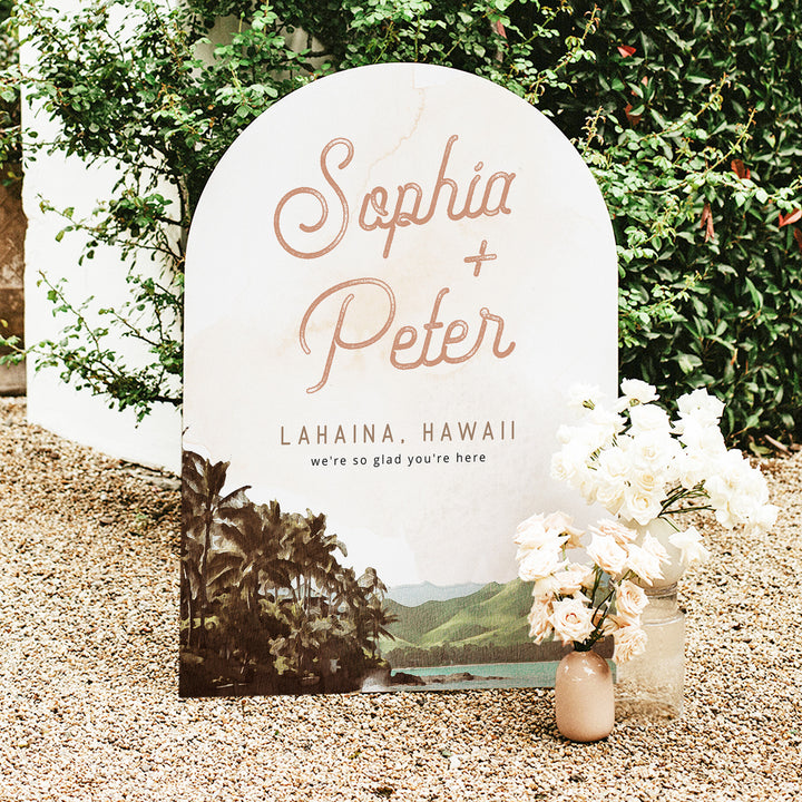 NANI Hawaiian Beach Destination Wedding Welcome Sign