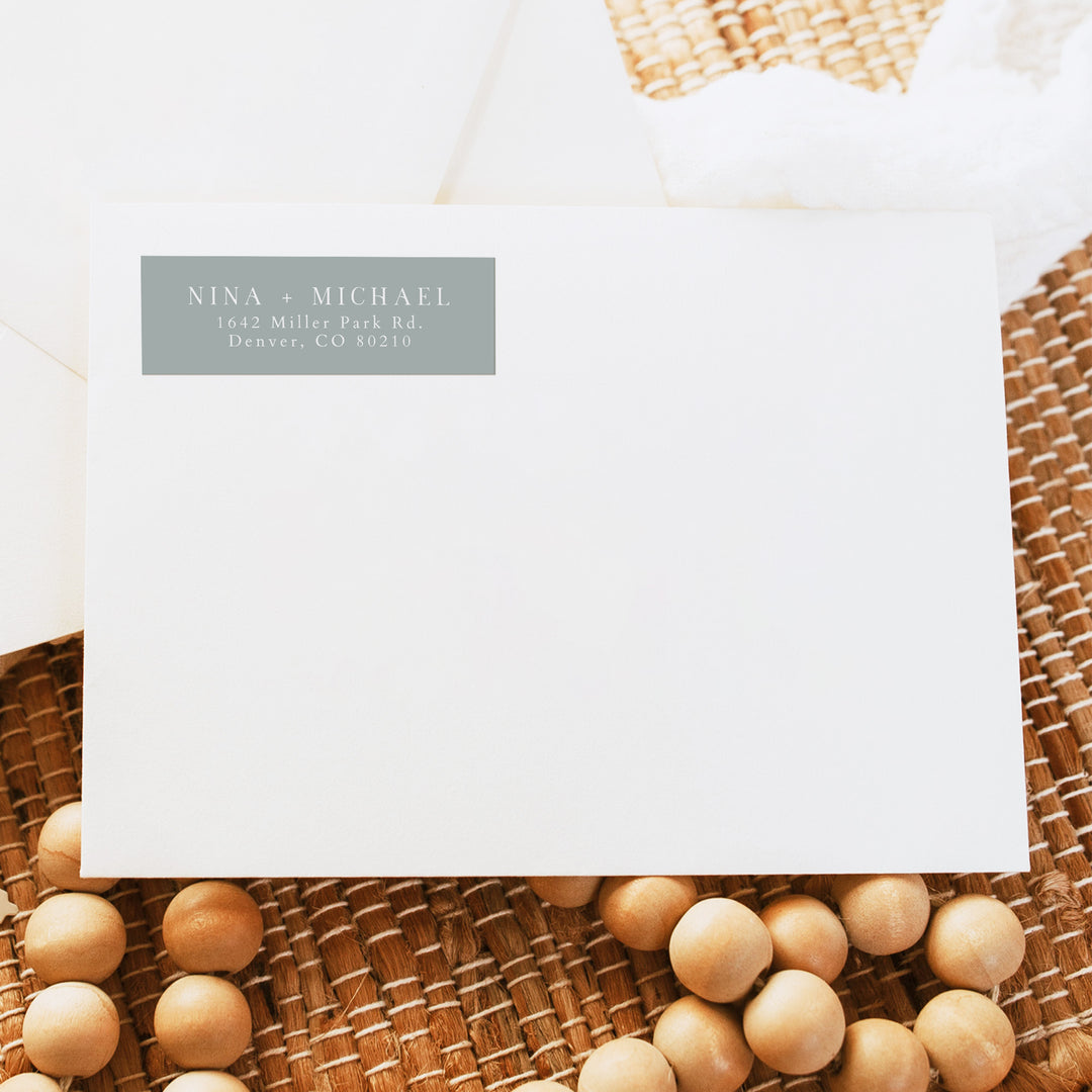 NINA Minimalist Sage Green Return Address Labels