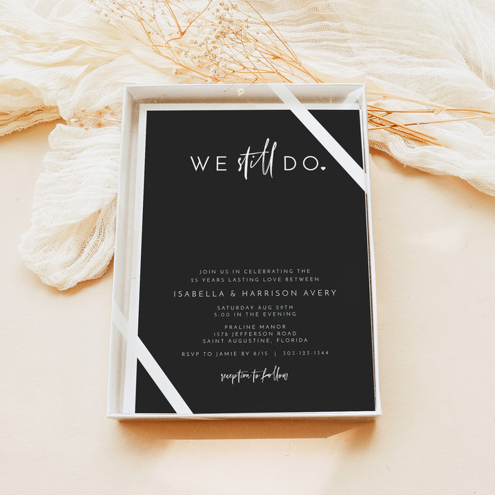 PRIYA Elegant We Still Do Wedding Anniversary Vow Renewal Invitation
