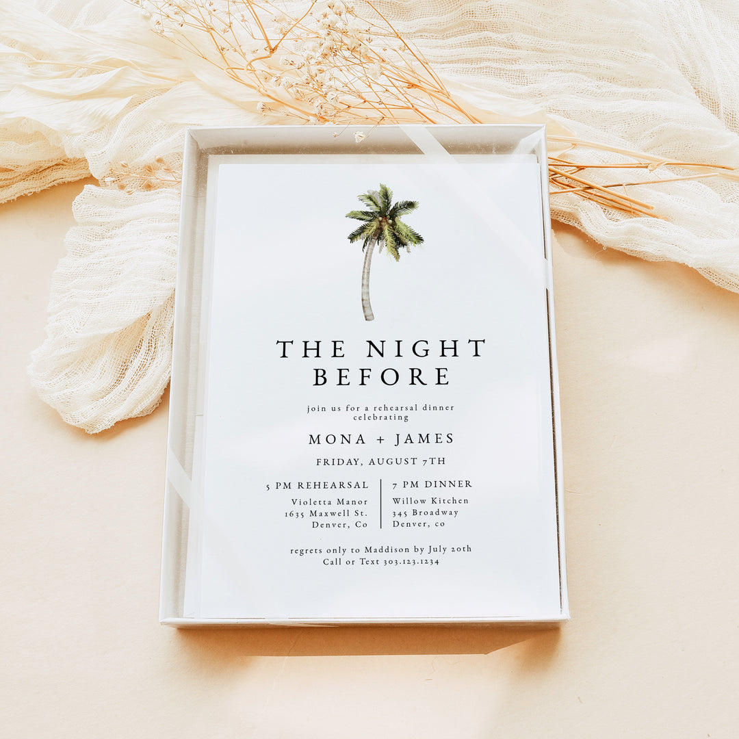 MONA Tropical The Night Before Rehearsal Dinner Invitations