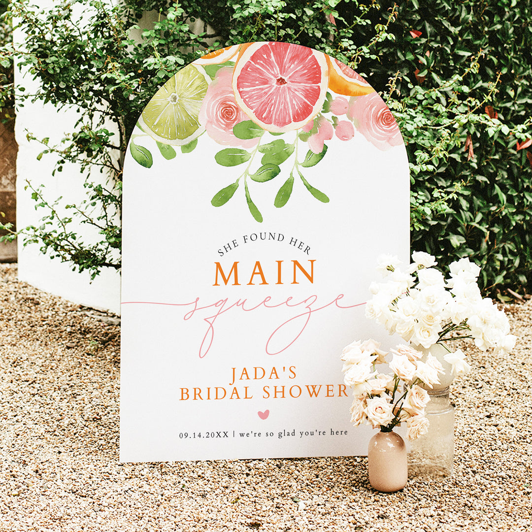 JADA She Found Her Main Squeeze Summer Bridal Shower Welcome Sign