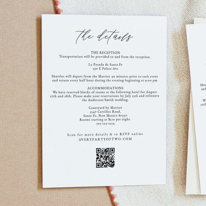 MARAH Black and White Elegant Wedding Invitation Suite