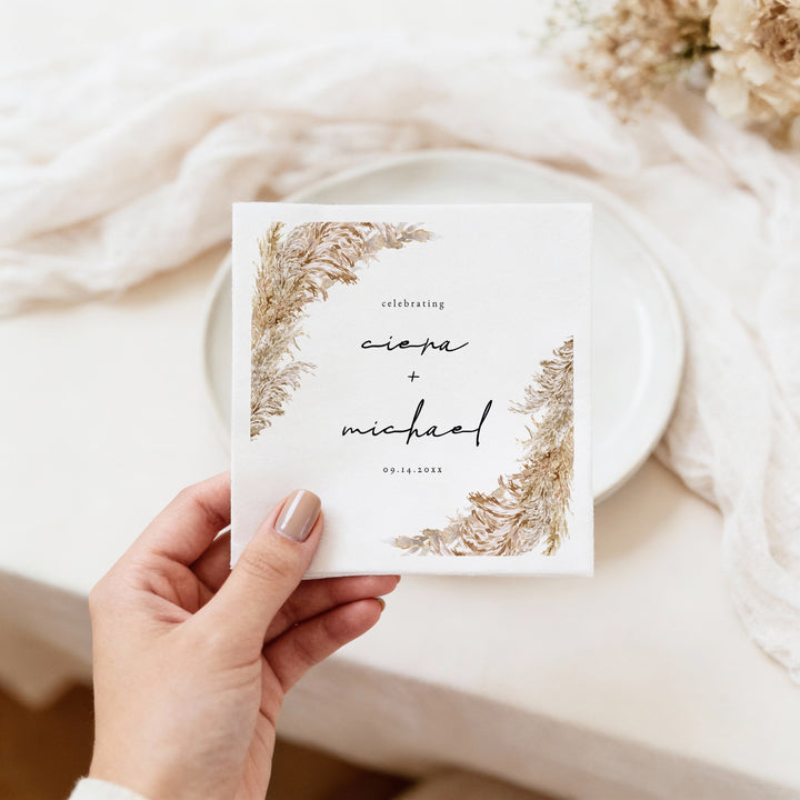 CIERA Personalized Boho Desert Wedding Napkins