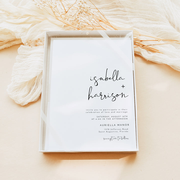 ADELLA Simple Script Photo Wedding Invitation
