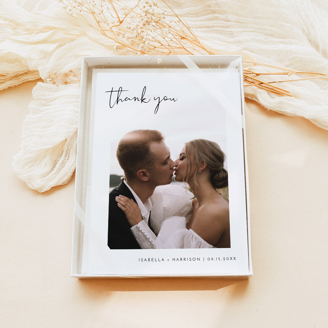 ADELLA Custom Boho Wedding Thank You Cards with Photo
