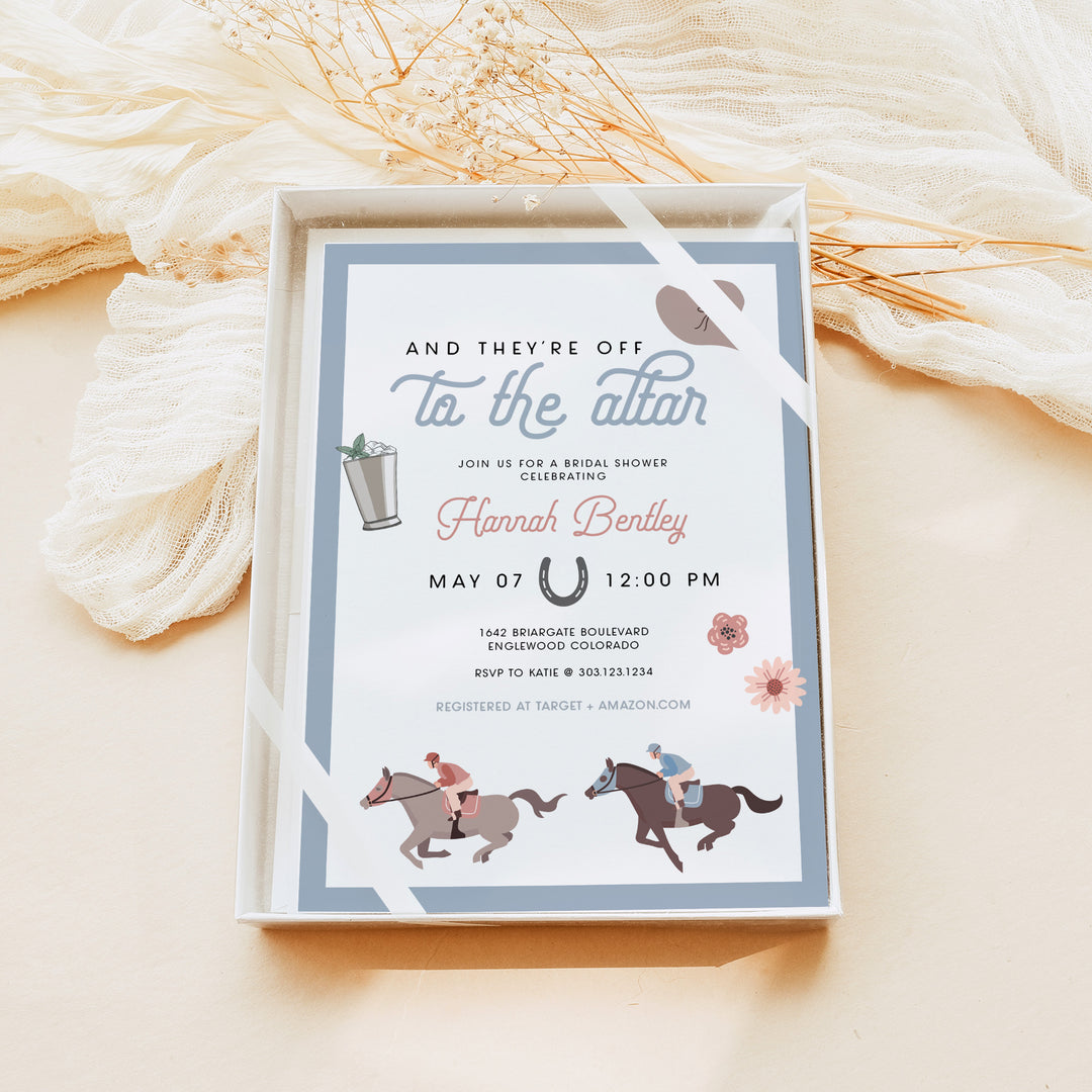 RODALIND Off To The Altar Horse Derby Bridal Shower Brunch Invitations