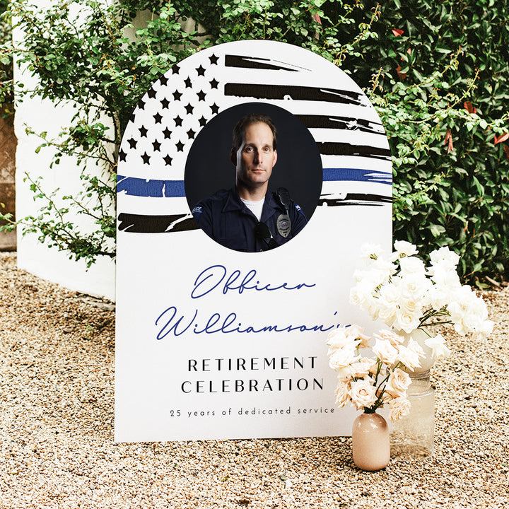 POLICE Retirement Party Welcome Sign with Photo
