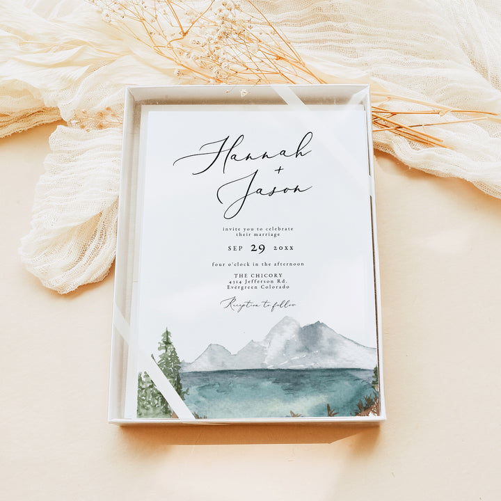 CLOVER Rustic Outdoor Wedding Invitation with Photo