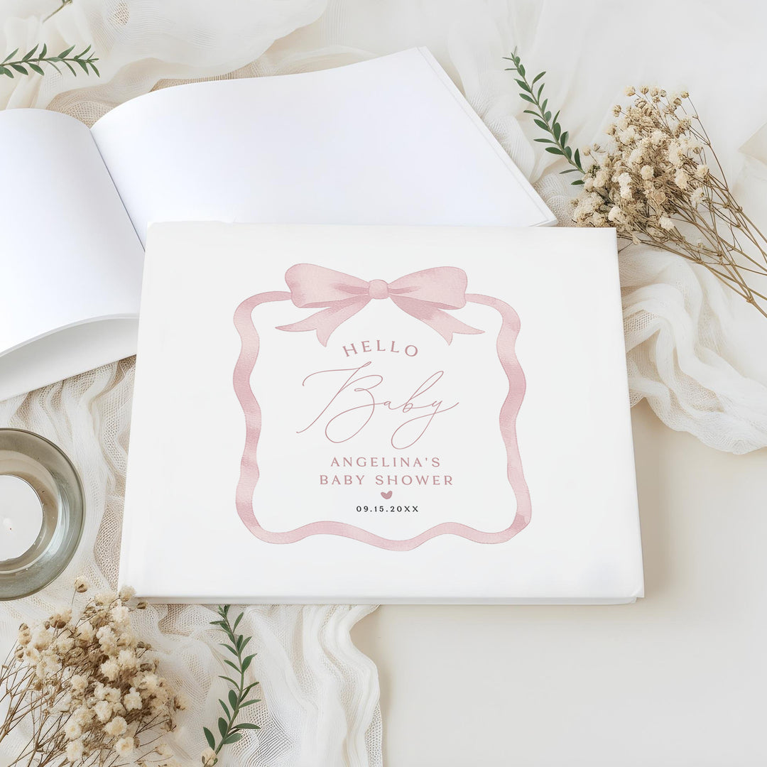 ANGELINA Personalized Elegant Baby Shower Guest Book