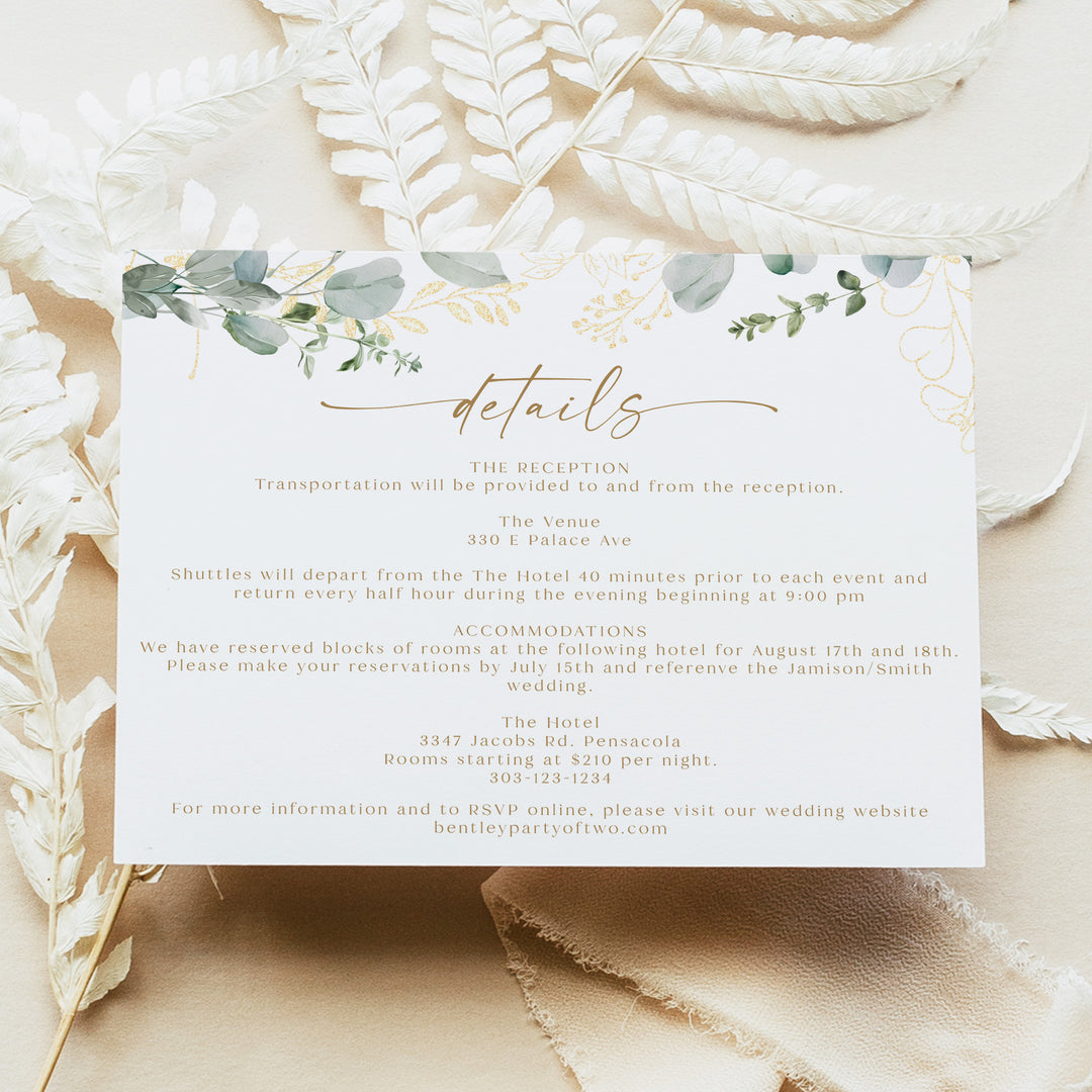 CALIA Elegant Eucalyptus Garden Wedding Invitation Suite with Photo