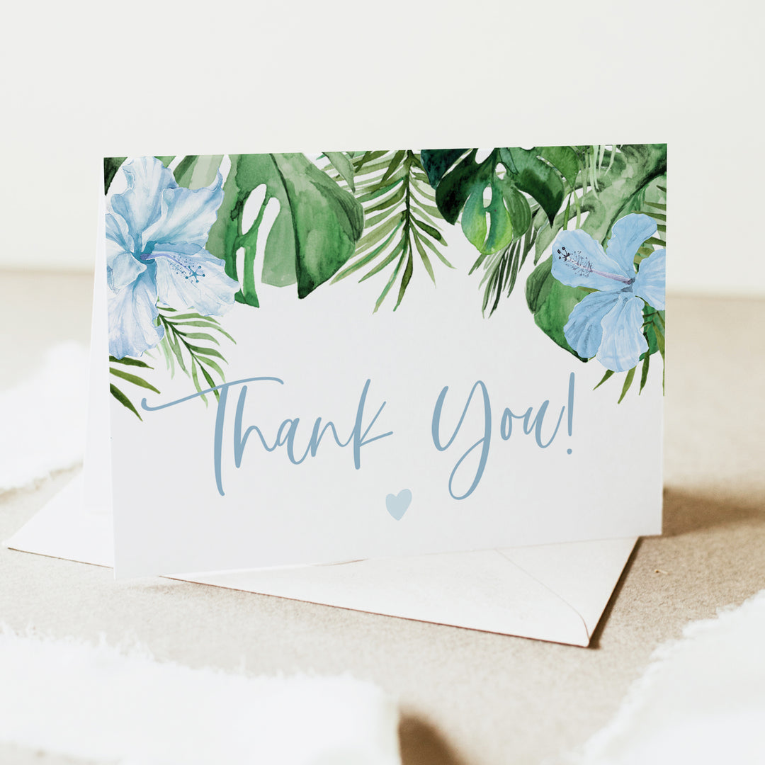 LALANI Tropical Hibiscus & Palms Personalized Thank You Cards