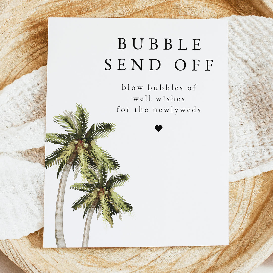 MONA Bubble Send Off Summer Wedding Table Sign