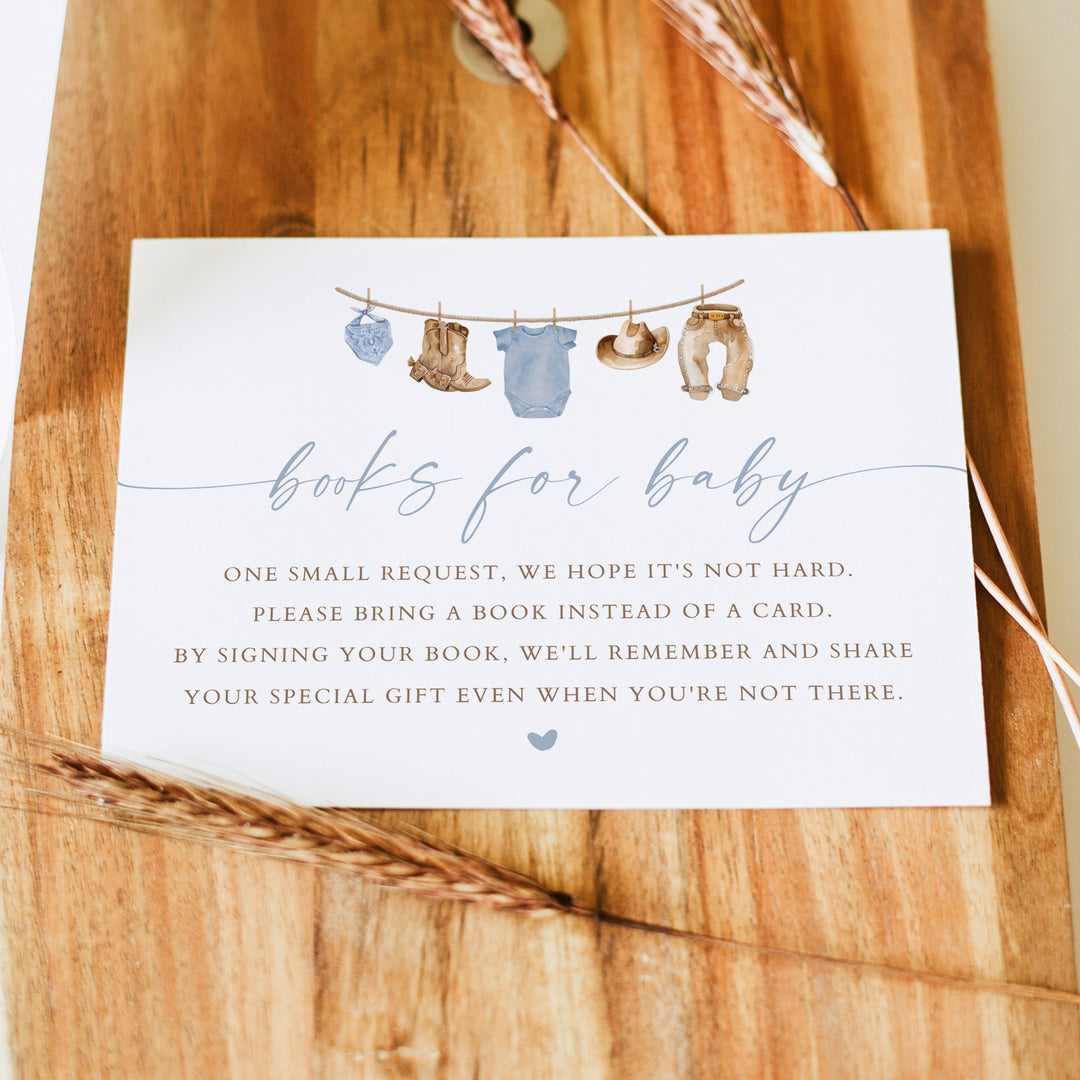CLINT Cowboy Baby Shower Books for Baby Card