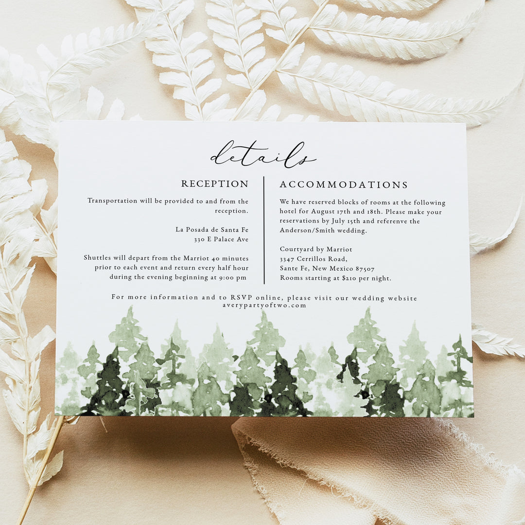 CLOVER Mountain Destination Wedding Invitation Suite with Photo
