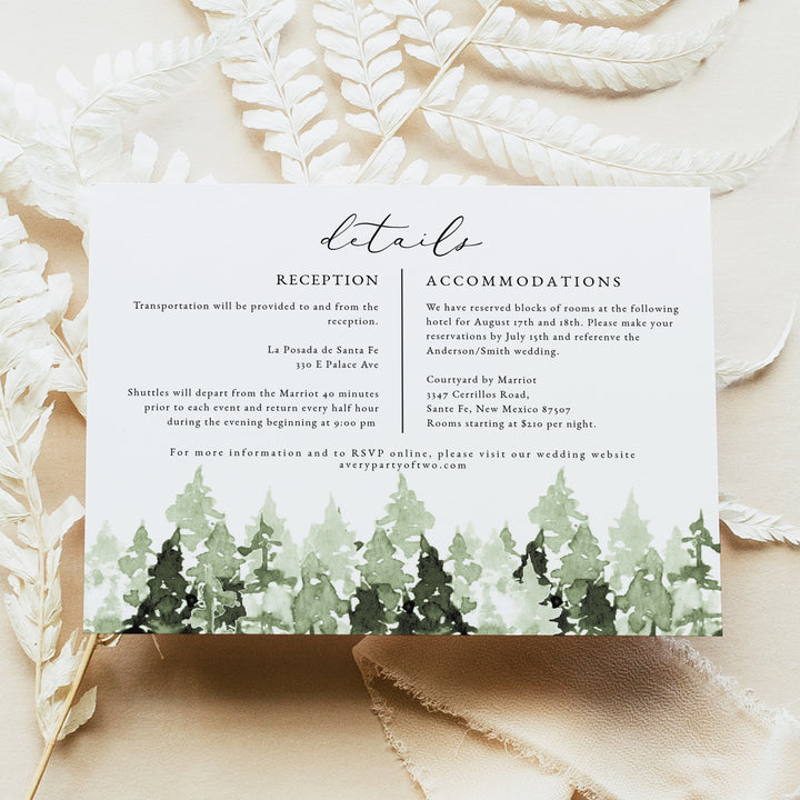 CLOVER Mountain Destination Wedding Invitation Suite with Photo