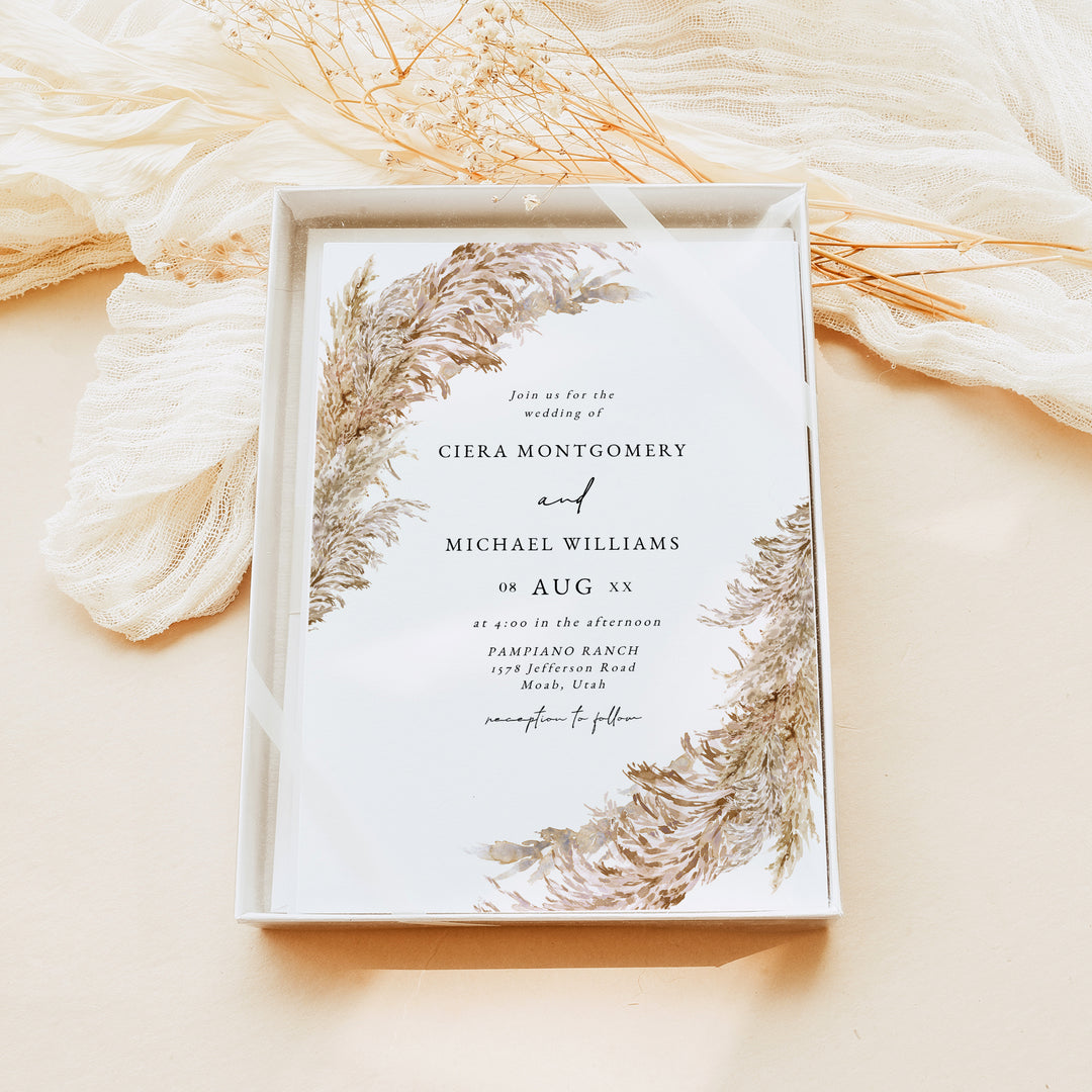 CIERA Boho Desert Wedding Invitation with Photo