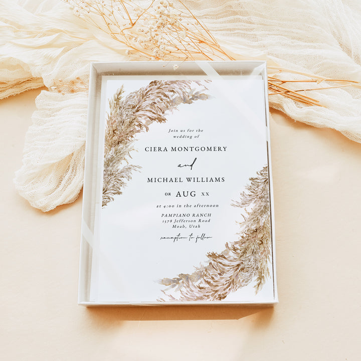 CIERA Boho Desert Wedding Invitation with Photo