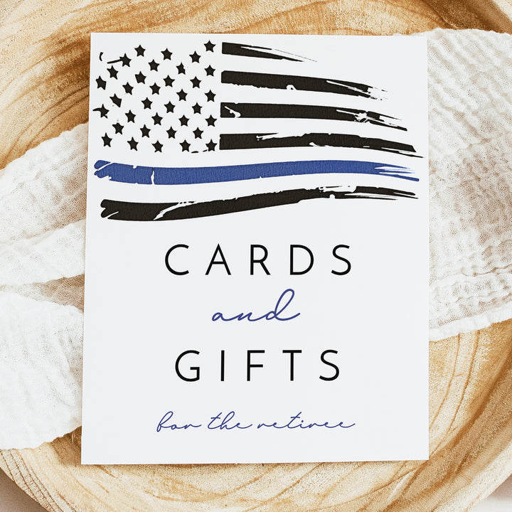 POLICE Retirement Party Cards and Gifts Table Sign
